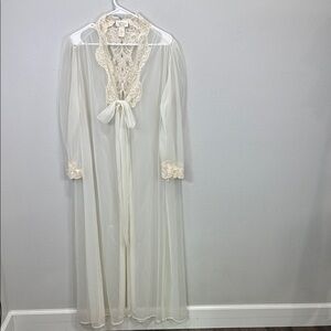 Victoria's Secret vintage gold label  Cream Lace Detail Robe